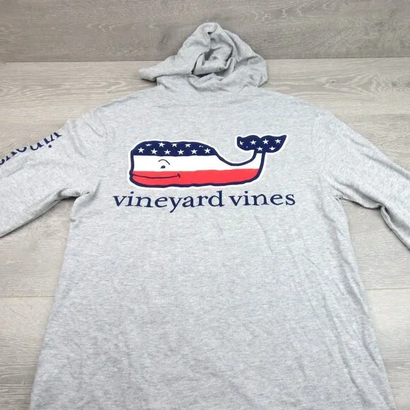 Vineyard Vines Graphic USA Hoodie Men's Size Medium Grey Heather Long Sleeve NEW - Picture 7 of 13